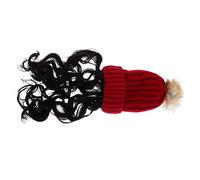 ULTECHNOVO Gorro Peluca Mujer con Pelo Rizado Gorro de Punto Divertido y Cálido para Fiestas Cosplay y Uso Diario Accesorio de Moda para Navidad y Año