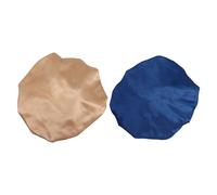 ULTECHNOVO Gorros de Dormir de Doble Capa de Satén Ajustables y Transpirables para Uso Diario y Sueño, 2 Piezas en Azul y Dorado