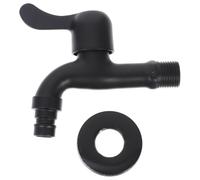 ULTECHNOVO Grifo de Lavadora Negro de Acero Inoxidable 304, Resistente a Explosiones y Ahorro de Agua, Modelo 1/2 para Cocinas y Lavanderías