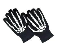 ULTECHNOVO Guantes Cálidos de Invierno Diseño de Esqueleto para Ciclismo Nocturno y Uso Diario, Hechos de Fibras Acrílicas Cómodas y Luminosos para Halloween