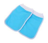 ULTECHNOVO Guantes de Baño Pack de 2 Exfoliantes de Fibra Vegetal Azul Diseño de Manopla Conveniente y Fácil de Usar para Exfoliar y Limpiar el Cuerpo en Camping o Viaje