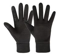 ULTECHNOVO Guantes de Invierno para Ciclismo, Tactiles, Cortaviento, Negros | Poliéster, Compresión y Soporte, Protección para Uso Invernal y Halterofilia, un Par