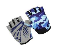 ULTECHNOVO Guantes de Medio Dedo, Nylon Azul Antideslizante | Protegen las Palmas, Cómodos para Halterofilia y Deportes, Diseño Elástico, Uso Infantil