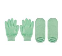 ULTECHNOVO Guantes Hidratantes Spa para Manos y Pies 2 Pares, Gel y Blanqueador, Color Verde, Cuidado Natural y Humectante para Piel Seca y Agrietada, de Belleza en Casa