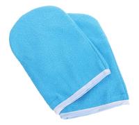 ULTECHNOVO Guantes para Cera de Parafina para Manos, Manoplas Térmicas Gruesas Azules Borde Blanco, Reutilizables para Spa de Belleza y Cuidado Profesional de Manos