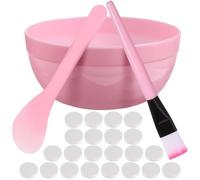 ULTECHNOVO Herramientas de Belleza para Mascarillas, Herramienta de Bricolaje para Mascarillas Faciales, Rosa, Plástico y Tela No Tejida, para Aplicación Uniforme, Cuidado Cutáneo Diy,