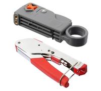 ULTECHNOVO Herramientas para Pelar y Crimpar Cables Coaxiales, 2 Piezas Diseño Profesional y Plástico Resistente para Compresión Precisa en Instalación de Antenas