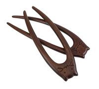 ULTECHNOVO Horquillas de Madera Forma de Cara de Gato, Pulidas a Mano con Detalle Artesanal, Accesorio Vintage para Bodas y Fiestas de Noche, Pack de 2 Piezas