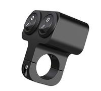 ULTECHNOVO Interruptor de Motocicleta Botón Doble para Faro de Motocicleta de 22mm, Botón de Palanca para Manillar, Aleación de Aluminio, Negro, para Luz de Emergencia y Luz Trasera