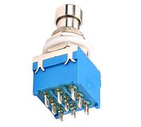 ULTECHNOVO Interruptor de Pie para Guitarra de 9 Pines Pedal Metálico Enclavamiento Accesorio para Amplificador Color Azul 1 Unidad Compatible Efectos de Guitarra