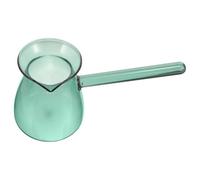 ULTECHNOVO Jarra de Vidrio para Café con Asa Lateral 450 Ml Color Verde Lago, Tetera de Vidrio Borosilicato para Calentar Leche y Preparar Bebidas, Dispensador de Café Versátil para Hogar