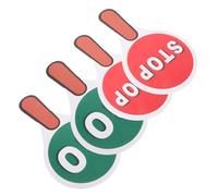 ULTECHNOVO Juego de 4 de Tráfico Portátiles de Mano Doble Cara Rojas y Verdes PVC para Enseñar Seguridad Vial a Niños Multifuncional Exteriores