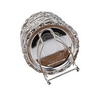 ULTECHNOVO Juego de 6 Platos de Exhibición para Snacks de Metal Plateado, Mini Bandejas Creativas de 10 Cm para Fruta y Frutos Secos, Bandejas Decorativas para Cocina y Comedor en Casa