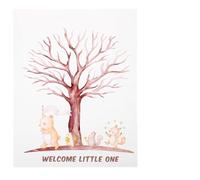 ULTECHNOVO Juego para Fiesta de Revelación de Género Árbol de Huellas Dactilares Cartel Decorativo y 2 Tintas Azul y Rosa Kit de Recuerdo para Invitados y Decoración Temática Shower