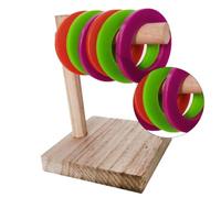 ULTECHNOVO Juguete Interactivo Educativo para Loro en Forma de Anillo, de Madera Natural, Textura Dura, Juguete Intelectual para Desarrollo de Inteligencia de Pájaros Pequeños y Medianos,