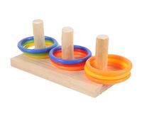 ULTECHNOVO Juguete para Loros 9 Anillos Apilables de 7 Cm, Colorido y Educativo, Madera Segura para Pájaros Pequeños como Periquitos, Cacatúas y Agapornis, Adecuado para Color Aleatorio