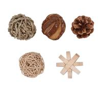 ULTECHNOVO Juguetes de Madera Maciza Color Varios Juego de 5 Juguete para Morder y Entretener para Hámster y Pequeñas Adecuado para Jaulas