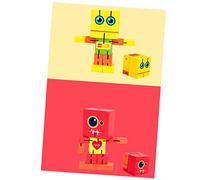 ULTECHNOVO Juguetes De Robot De Madera Robot para Robot De Bloques De Madera Juguete De Robot Juguete De Rompecabezas Juguete De Robot Educativo Robot De Juguete Juguete De Bambú