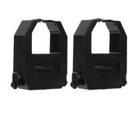 ULTECHNOVO Kit de 2 Piezas de Cinta de Repuesto Negra para Máquina de Fichar Nylon Resistente y Tinta Duradera Adecuado para Escuelas y Hospitales
