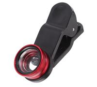 ULTECHNOVO Kit de Lentes para Teléfono Móvil 2 Juegos con Lente Macro, Gran Angular y Ojo de Pez, Clip Metálico Rojo para Smartphone con Perspectiva Fuerte