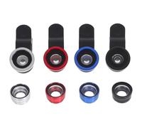 ULTECHNOVO Kit de Lentes para Teléfono Móvil Clip Incluye Lente Gran Angular 4 Piezas en Colores Negro Rojo Azul Plata Adecuado para Fotografía Móvil y Viajes