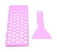 ULTECHNOVO Kit de Molde para Bálsamo Labial 5g con Bandeja de Llenado de 50 Agujeros y 2 Piezas (tabla y Espátula) de Pp Color Morado para Elaboración Casera de Pintalabios y Brillo de