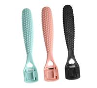 ULTECHNOVO Kit de Pedicura 3 Piezas Raspador para Pies de Acero Inoxidable con Mango Antideslizante para Eliminar Durezas y Capa Muerta en Talones y Pies Color Aleatorio