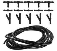 ULTECHNOVO Kit Reparación Manguera Lavaparabrisas Coche 16 Piezas Boquillas Pulverizadoras y Conectores T, y E I, Manguera Flexible 5 M Resistente a Altas Temperaturas para Mantenimiento
