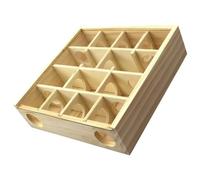 ULTECHNOVO Laberinto de Madera para Hámster Diseño Khaki, Juguete para Mantener Ágil y Saludable a Roedores Pequeños en Su Hábitat