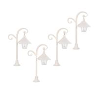 ULTECHNOVO Lámparas de Calle Vintage para Casa de Muñecas, 4 Piezas, Color Blanco, Fácil Instalación y Enchufe, Accesorio para Escenas de Pueblo en Miniatura