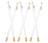 ULTECHNOVO Lápiz Delineador de Ojos Multifuncional con Sacapuntas Integrado 6 Unidades Lápiz de Cejas Fino de Madera Blanco Resistente al Agua Manchas para Cejas Ojos y Modelado de