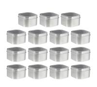 ULTECHNOVO Latas Metálicas Cuadradas de Hojalata con Ventana Transparente, Set de 15 Piezas de 8 Oz, Caja para Hacer Velas DIY y Almacenamiento de Cosméticos, Adecuado para Manualidades