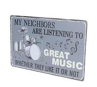 ULTECHNOVO Letreros de Hojalata Vintage Musical para Pared Decoración Retro para Bar Terraza Exterior Patio Letrero Decorativo para Cafetería