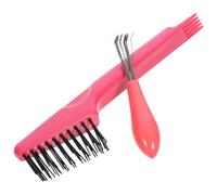 ULTECHNOVO Limpiador de Cepillos para Cabello Ligero y Fácil de Llevar, Herramienta de Limpieza Abs para Salones y Uso Diario, Quitapelusas en 1 Set Rosa