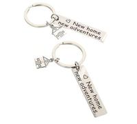 ULTECHNOVO Llavero Decorativo Acero Inoxidable 2 Unidades para Evento de Mudanza Apartamento Obsequio para Propietarios y Parejas