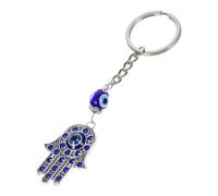 ULTECHNOVO Llavero Decorativo Colgante De Mano Ojo Turco Azul Brillante Metal Incrustaciones De Gemas Adecuado Para Llaves, Bolso y Mochila, Amuleto Protector,