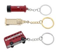 ULTECHNOVO Llavero Londres 3 Piezas Torre Big Ben Dorada, Autobús Rojo y Buzón Británico de Aleación de Zinc, Accesorio Decorativo para Llavero, Cartera y Regalos Temáticos de Viaje