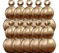 ULTECHNOVO Llavero Mini Calabaza de Latón Sólido Redondo 10 Piezas, Figura Decorativa Vintage para Bolsos y Joyas, Estatua China Hu Lu para Decoración del Hogar y Regalos