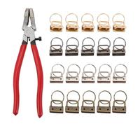 ULTECHNOVO Llaveros con Cordón para Pulsera 25 Mm, 20 Piezas de Metal en 5 Colores (plata, Oro, Negro, Bronce), con Alicates para Llaveros, Accesorios para Fabricación de Pulseras