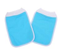ULTECHNOVO Manoplas de Baño Exfoliantes de Fibra Vegetal Gruesa Azul 2 Piezas Toallas de Ducha para Eliminar Suciedad y Exfoliar Cuerpo Completo Aptas para Viaje y Uso Diario