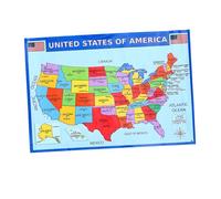 ULTECHNOVO Mapa de Pared Grande de Estados Unidos para Aula, Póster Educativo de Geografía Resistente al Desgaste, Color Brillante y Diseño Detallado, Adecuado para Decoración y Aprendizaje