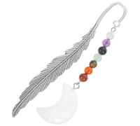 ULTECHNOVO Marcador en Forma de Pluma Metálica Colgante de Cristal Transparente, Diseño Retro Delicado, Accesorio para Libros, Guía de Lectura para Estudiantes y Oficina, Marcador Vintage