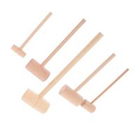 ULTECHNOVO Martillo de Carne Madera de Haya y Loto 5 Piezas, Ablandador Resistente sin Barniz para Cocina Doméstica, Multiusos para Carne, Pescado y Marisco, Herramienta Práctica