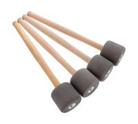 ULTECHNOVO Martillos para Bombo Grande con Mango de Madera, Espuma Suave y Fácil de Sujetar, 4 Piezas para Batería y Percusión Profesional o Estudiantil