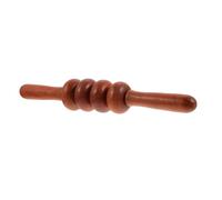 ULTECHNOVO Masajeador Manual Rodillo de Cuatro Ruedas de Madera Marrón para Aliviar Nudos y Masajes Prácticos en Cuerpo y Piernas
