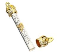 ULTECHNOVO Mezuzá de Metal Religiosa para Puerta del Hogar Diseño Antiguo Decoración Delicada Dos Orificios Bordes Redondeados Protección Espiritual y Uso Ambientes Católicos y Judíos