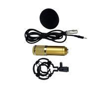ULTECHNOVO Micrófono Condensador Bm-800 Diseño de Malla Doble Capa, Carcasa de Plástico Dorado, Alta Resistencia a Caídas Adecuado para Estudio de Grabación Musical y Karaoke