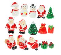 ULTECHNOVO Mini Adornos Navideños para Decoración de Casas de Muñecas y Jardines de Cuento Accesorios para Pueblo Navideño Figuritas Resistentes y Fáciles de Colocar
