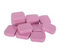 ULTECHNOVO Mini Caja Metálica Rectangular de Hojalata con Bisagras Tapa Abatible Tamaño 60X48X15 MM Color Rosa Doble Cara Set de 12 Unidades para Almacenamiento Portátil de Dulces Joyas