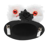 ULTECHNOVO Mini Sombrero Gótico con Orejas de Conejo y Flor para Halloween Pasador de Pelo para Disfraz con Clip para Cabello Fino y Grueso Accesorio Decorativo para Niñas